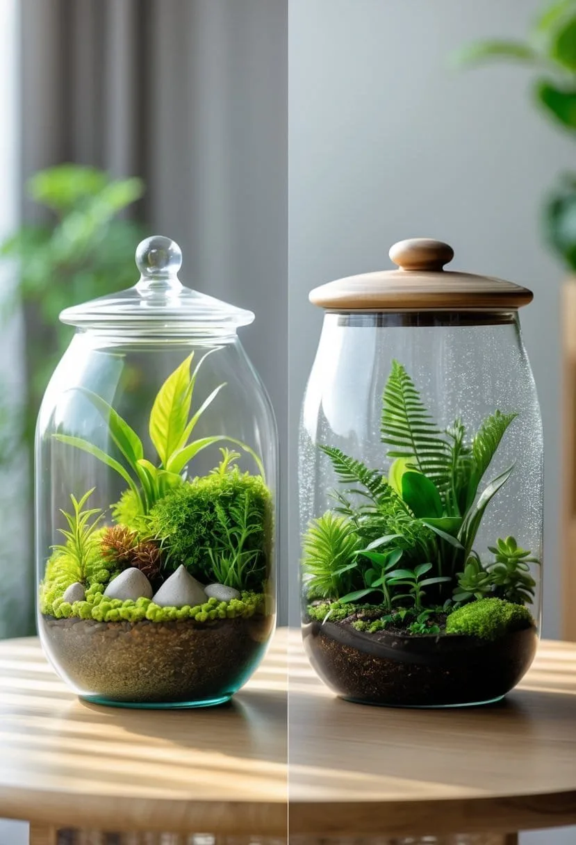 open vs closed terrarium