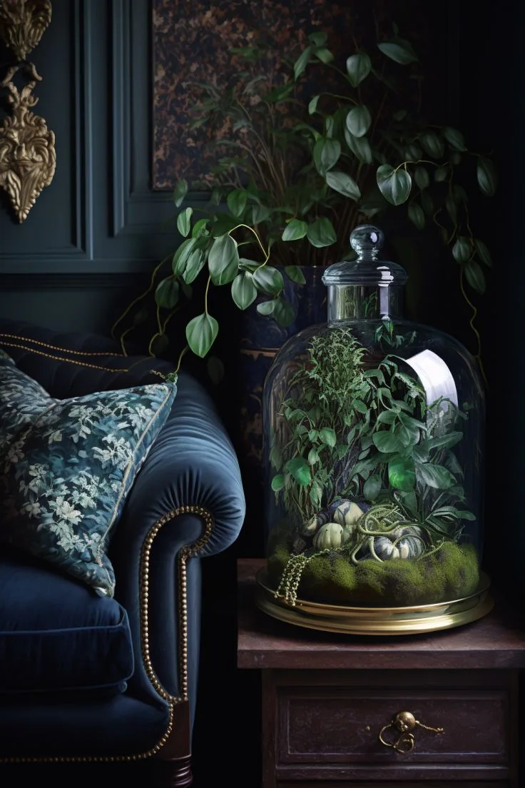 terrarium home decor styling